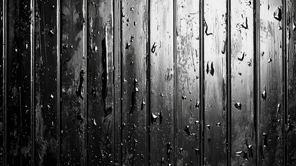 Close-up view of a smooth, metallic black textured surface with vertical lines reflecting light, showing water droplets and subtle wear, ideal for industrial or technological