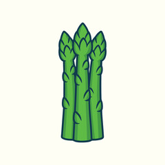 Asparagus Vector Illustration on a white background, Green asparagus