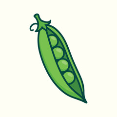 Green Pea Pod  Vector Illustration, vegetable Vector 
