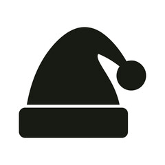 Christmas hat silhouette isolated on white background
