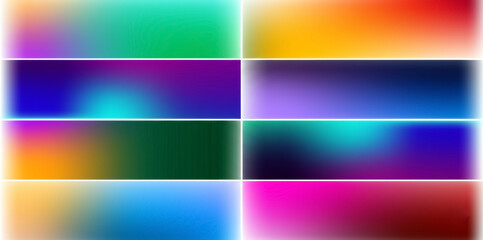 Obraz premium Vibrant Gradient Background Set: Colorful Abstract Designs for Creative and Modern Projects