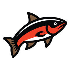 Solid color Trout animal vector design