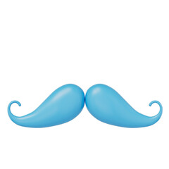 3D Mustache Blue Fathers Day Icon