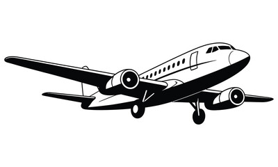 airplane on a white background