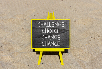 Challenge choice change chance symbol. Concept words Challenge choice change chance on beautiful...