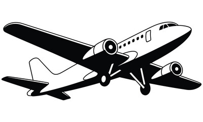 airplane on a white background