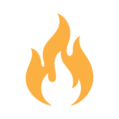 Silhouette of fire isolated on white background