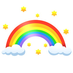 rainbow with stars