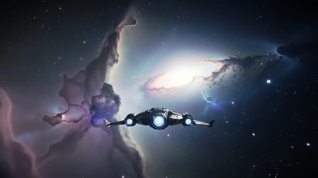 4K footage of traveling through star fields in deep space, supernova colorful glowing light, space nebula blue background, stars motion, rotating galaxy, cosmic dust and particles, seamless video loop - Powered by Adobe