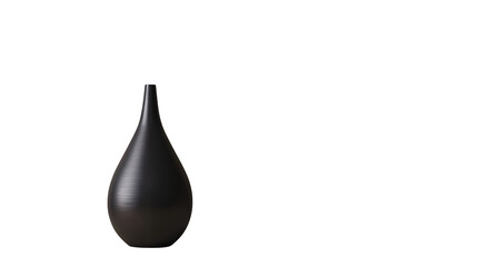 Dark ceramic vase, isolated on transparent background