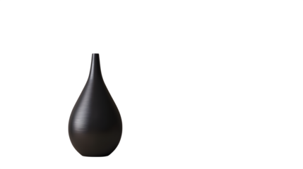 Dark ceramic vase, isolated on transparent background