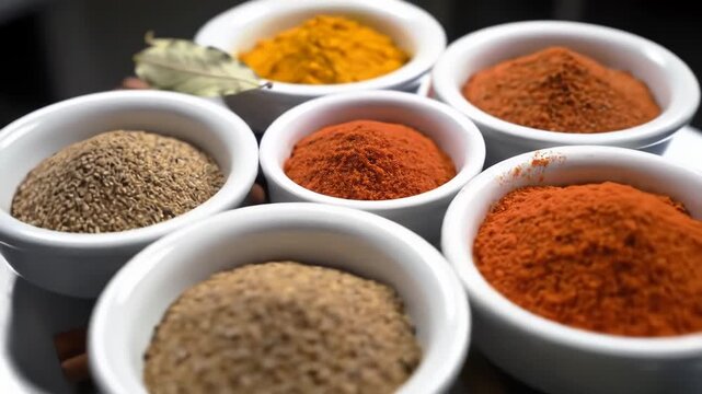 Array of Aromatic Spices: Culinary Seasoning Collection