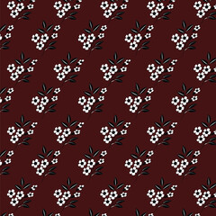 Seamless floral natural abstract pattern white background