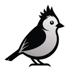 Solid color Tufted Titmouse animal vector design