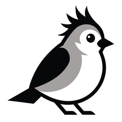 Solid color Tufted Titmouse animal vector design