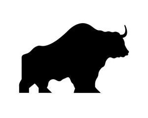 Silhouette of a strong and powerful bull with pronounced shoulders