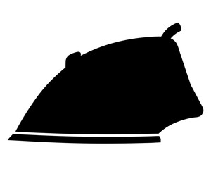 Isolated black silhouette of an old fashioned vintage flat iron design