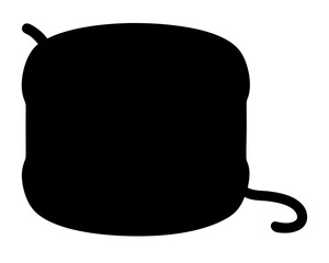 Silhouette of a yarn spool, a common craft supply for knitters