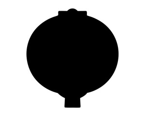 Silhouette of a Round Ornament with a Decorative Top and Base Design