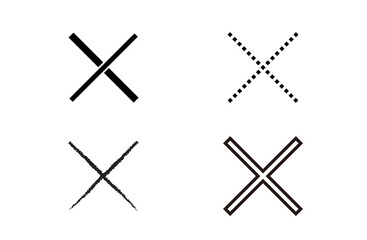 クロス/バツ/かける/バッテンの4パターン