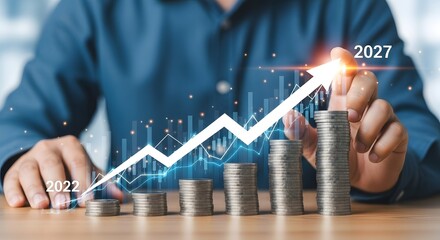 Investment growth chart: financial increase 2022-2027