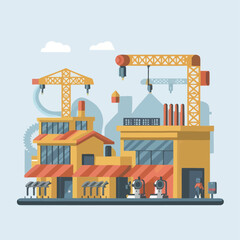 Fototapeta premium illustrations vector construction industry building machine