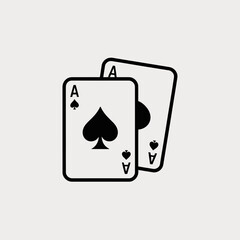 Ace of Spades Playing Cards Icon &ndash; Casino Game Vector Illustration

