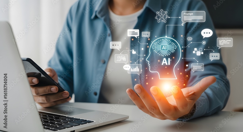 Poster exploring ai technology artificial intelligence machine learning and future innovations
