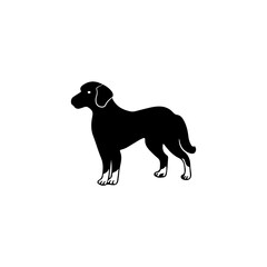 Black dog icon vector silhouette illustration on white background