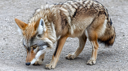 Fototapeta premium Coyote Searching On Ground