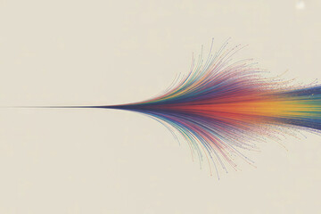 Colorful abstract lines radiating outwards spreading