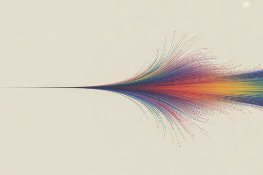 Colorful abstract lines radiating outwards spreading