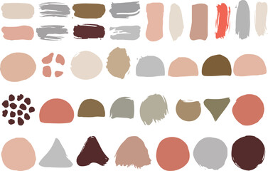 Earthy Tone Abstract Brush Strokes and Organic Shapes