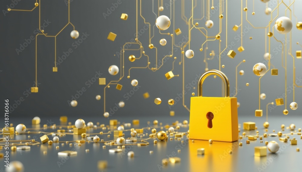 Poster modern digital security techniques digital environment visual content technology landscape abstract 