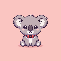  A cute happy lovely koala cartoon illustration