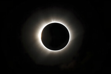 Obraz premium Total solar eclipse captured on black and white camera. 