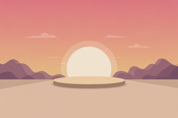 Desert Landscape Podium Sunset image