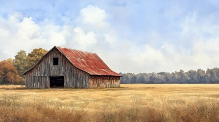 old red barn