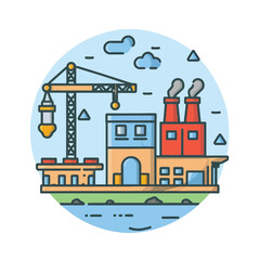 Naklejka premium illustrations vector construction industry building machine