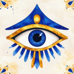 Vibrant Eye of Horus on Textured Background