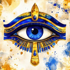 Mystical Egyptian Emblem with Golden Detail