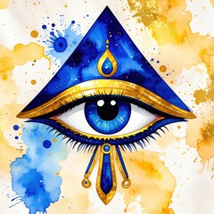 Protective Eye Symbol in Warm Palette