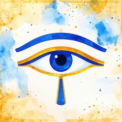 Spiritual Horus Eye in Bright Watercolor