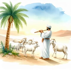 Peaceful Pastoral Scene with Music and Animals