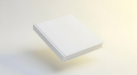 Fototapeta premium Blank White Hardcover Book Mockup Floating on Soft Background