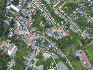 aerial view of the city neumark vogtland saxony germany