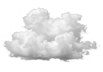 A fluffy white cloud isolated on transparent background