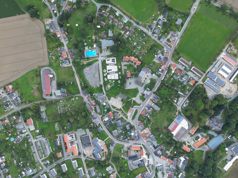 aerial view of the city neumark vogtland saxony germany