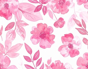 Obraz premium Watercolor Botanical Pattern – Elegant Leaf Design generated AI