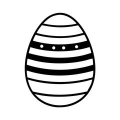 Minimalist Easter egg with horizontal stripes and small dots decoration